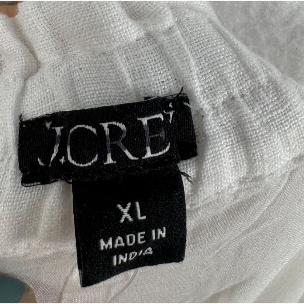 J.Crew Soleil pant in linen wide leg 90s boho white sz XL - Picture 3 of 9